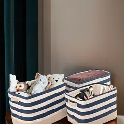 Kuber Industries White Set of 6 Regular Tote Basket Organisers-18