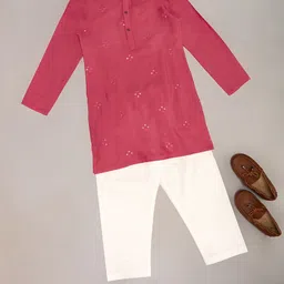 indus route by Pantaloons Boys Embroidered Regular Mirror Work Kurta with Pyjamas-16