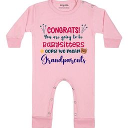 Arvesa Congrats Your Going to Be Grandparents Printed Bodysuit-image-15