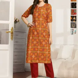 7Threads Women Pack Of 6 Floral Printed Straight Kurta-image-63