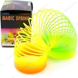 planettoy Presents Magic Rainbow Spring Bouncy Expandable Slinky Toy Magic Spring Gag Toy image 5