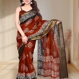 MAGNEITTA Batik Printed Zari Saree-picture-15