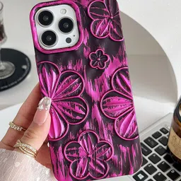Luxury Kase Floral Printed iPhone 15 Pro Back Case Mobile Accessories-image-71