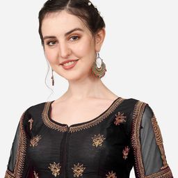 HERE&NOW Embroidered Readymade Saree Blouse-image-80