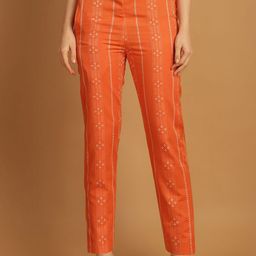 CORSICA Women Ethnic Motifs Printed Pure Cotton Regular Fit Trousers-picture-4