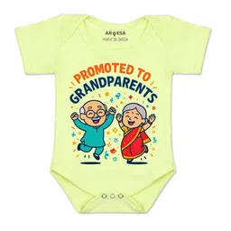 Arvesa Kids-Unisex Yellow Cotton Rompers-picture-1