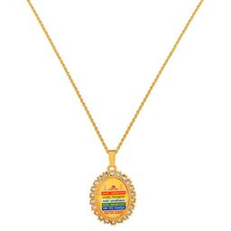 MEMOIR Gold Plated CZ Jain Namokar Navkar Mantra Pendant & Chain-image-10