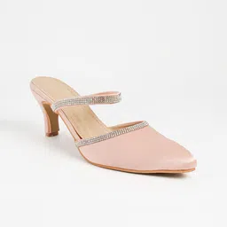 PURPLEHUNT Women Embellished PU Slim Heeled Sandals-picture-34