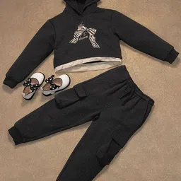 One Friday Girls Pure Cotton Sweatshirt With Joggers-image-52