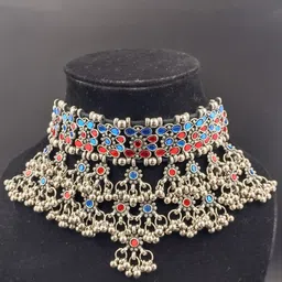 Bareilyy Artificial Stones Studded Statement Bohemian Choker Necklace-28