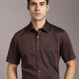 Louis Philippe Printed Spread Collar Cotton Formal Shirt-picture-34