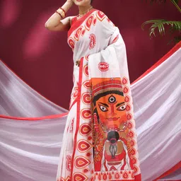 TANTLOOM Ethnic Motifs Pure Cotton Saree-picture-41