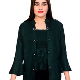 SNIFFY Women Mandarin Collar Bell Sleeve Shirt Style Top-image-81