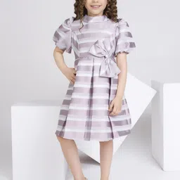 Peppermint Girl Embroidered Flared Sleeve Jacquard A-Line Dress-image-8