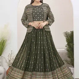 ODD BY chansi TRENDZ Embroidered Ready to Wear Lehenga & Blouse With Jacket-picture-17