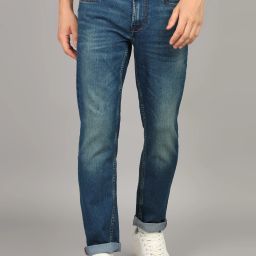 Men Slim Mid Rise Blue Jeans-image-61