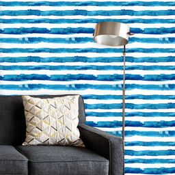 ArtzFolio Printed UV-Resistant Anti-Bacterial Abstract Waved Stripes Peel & Stick Wallpaper-image-68