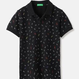 United Colors of Benetton Boys Conversational Printed Polo Collar Pure Cotton T-Shirt-picture-43