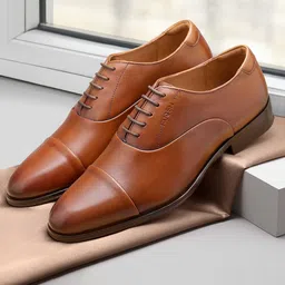Ruosh Men Leather Formal Oxfords-image-3