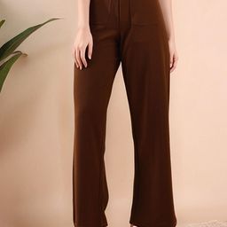 Mast & Harbour Women High-Rise Easy Wash Trousers-image-56