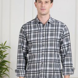 VALEN CLUB Men Premium Tartan Checks Opaque Checked Casual Shirt-image-91