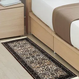 MODEFE Cream-Coloured Floral Anti-Skid Nylon Carpet-21