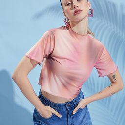 DressBerry Women Tie and Dye High Neck Crop Top-image-39