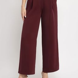 FableStreet Women Custom Loose Fit Wide Leg Pleated Trousers-image-37