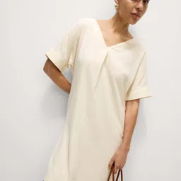 Marks & Spencer Women Linen A-Line Above Knee Dress-25