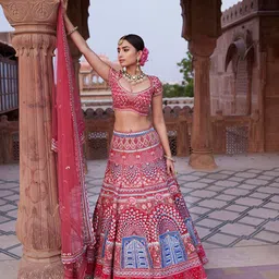KIASA By Ronak & Shruti Embellished Beads and Stones Ready to Wear Lehenga Blouse With Dupatta-picture-21