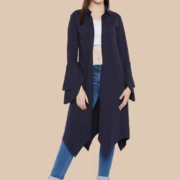 Hypernation Cotton Open Front Longline Shrug-6