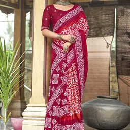 DIVASTRI Ethnic Motifs Block Print Saree-picture-13