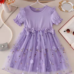 INCLUD Embroidered Puff Sleeve Fit & Flare Dress-26