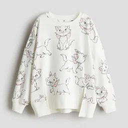 H&M Girls Printed Oversized Round Neck Sweatshirt-image-41