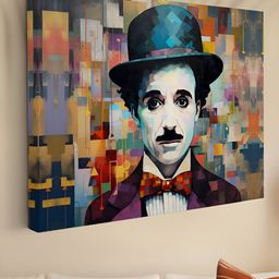Myntra Elegant Homes Black & White Colorful Charlie Chaplin Canvas Wall Art-36