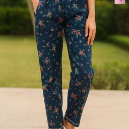 ETC Women Pack Of 2 Floral Printed Mid-Rise Lounge Pants-picture-49