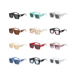 AUGEN Unisex Brown Lens & Brown Rectangle Sunglasses with-image-56