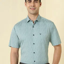 Allen Solly Geometric Printed Spread Collar Slim Fit Formal Cotton Shirt-picture-4
