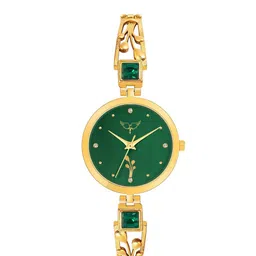 WHITE BIRD Women Brass Embellished Dial & Bracelet Style Straps Analogue Watch JK-115 Gold D Green-picture-30
