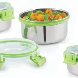 Stainless steel lock n lock green color containers 425ml Set of 3 Containers Lunch Box-picture-10