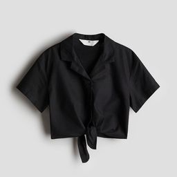 H&M Cropped Knot-Detail Shirt-image-35