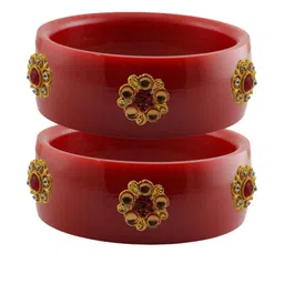 Vidhya Kangan Red Plastic Bangles-image-44