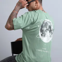 encore by INVICTUS Graphic Printed Drop-Shoulder Sleeves Cotton Oversized T-shirt-image-95