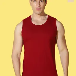 WOOSTRO Pack Of 2 Printed Combed Cotton Gym Vests VWS26(ALONE RUST)(PLAIN MAROON)-picture-37