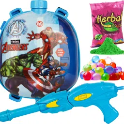 Holi Pichkari for Kids Backpack Water Tank Holi Combo 100 Balloons & 1 Gulal Water Gun-15
