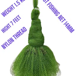 Cast fishing net 14mm 1.5kg hight 7 ft,round 28feet colour of green Fishing Net-picture-20
