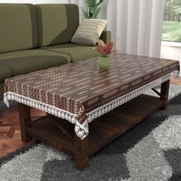 Aura Cream-Coloured Floral Plastic 4-Seater Table Cover-picture-14