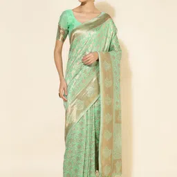 KALINI Floral Zari Silk Blend Ready to Wear Saree-image-81