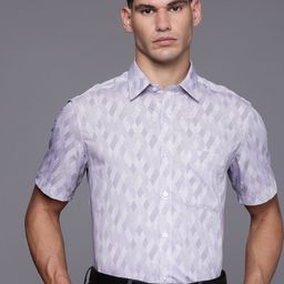 Louis Philippe Pure Cotton Geometric Printed Classic Fit Formal Shirt-picture-14