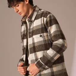 SELECTED Men Checked Open Front Jacket image 4